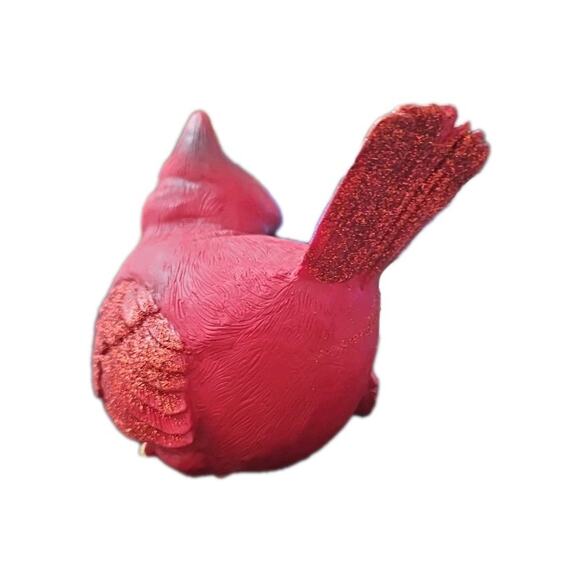 Red Cardinal Bird Figure Textured Resin Life Like Woodland Decor Ceramic 4.5" - Picture 6 of 9